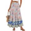 imageANRABESS Womens Boho Maxi Skirts 2025 Summer Casual ALine Flowy Swing Elastic High Waist Tiered Long Skirt with PocketsApricot