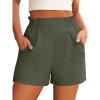 imageANRABESS Womens Casual High Waisted Shorts Wide Leg Elastic Waist Lounge Cute Beach Shorts 2025 Summer Vacation OutfitsArmy Green