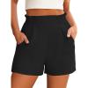 imageANRABESS Womens Casual High Waisted Shorts Wide Leg Elastic Waist Lounge Cute Beach Shorts 2025 Summer Vacation OutfitsBlack