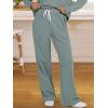 imageANRABESS Lounge Sets for Women 2 Piece Outfits Sweatsuit Set Fall V Neck Sweatshirts Wide Leg Pants Tracksuits Cyan Medium