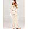imageANRABESS Women 2 Piece Outfits Oversized Chunky Knit Sweater Top Wide Leg Pants 2024 Fall Lounge Set Trendy Cozy ClothesAprticot