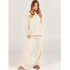 imageANRABESS Women 2 Piece Outfits Oversized Chunky Knit Sweater Top Wide Leg Pants 2024 Fall Lounge Set Trendy Cozy ClothesAprticot