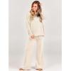 imageANRABESS Women 2 Piece Outfits Oversized Chunky Knit Sweater Top Wide Leg Pants 2024 Fall Lounge Set Trendy Cozy ClothesAprticot