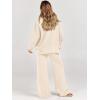 imageANRABESS Women 2 Piece Outfits Oversized Chunky Knit Sweater Top Wide Leg Pants 2024 Fall Lounge Set Trendy Cozy ClothesAprticot
