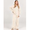 imageANRABESS Women 2 Piece Outfits Oversized Chunky Knit Sweater Top Wide Leg Pants 2024 Fall Lounge Set Trendy Cozy ClothesAprticot