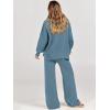 imageANRABESS Women 2 Piece Outfits Oversized Chunky Knit Sweater Top Wide Leg Pants 2024 Fall Lounge Set Trendy Cozy ClothesBlue