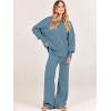 imageANRABESS Women 2 Piece Outfits Oversized Chunky Knit Sweater Top Wide Leg Pants 2024 Fall Lounge Set Trendy Cozy ClothesBlue