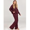imageANRABESS Women 2 Piece Outfits Oversized Chunky Knit Sweater Top Wide Leg Pants 2024 Fall Lounge Set Trendy Cozy ClothesBurgundy