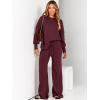 imageANRABESS Women 2 Piece Outfits Oversized Chunky Knit Sweater Top Wide Leg Pants 2024 Fall Lounge Set Trendy Cozy ClothesBurgundy