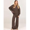 imageANRABESS Women 2 Piece Outfits Oversized Chunky Knit Sweater Top Wide Leg Pants 2024 Fall Lounge Set Trendy Cozy ClothesCoffee