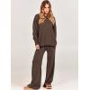 imageANRABESS Women 2 Piece Outfits Oversized Chunky Knit Sweater Top Wide Leg Pants 2024 Fall Lounge Set Trendy Cozy ClothesCoffee