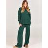 imageANRABESS Women 2 Piece Outfits Oversized Chunky Knit Sweater Top Wide Leg Pants 2024 Fall Lounge Set Trendy Cozy ClothesDark Green