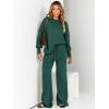 imageANRABESS Women 2 Piece Outfits Oversized Chunky Knit Sweater Top Wide Leg Pants 2024 Fall Lounge Set Trendy Cozy ClothesDark Green