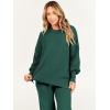 imageANRABESS Women 2 Piece Outfits Oversized Chunky Knit Sweater Top Wide Leg Pants 2024 Fall Lounge Set Trendy Cozy ClothesDark Green