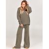 imageANRABESS Women 2 Piece Outfits Oversized Chunky Knit Sweater Top Wide Leg Pants 2024 Fall Lounge Set Trendy Cozy ClothesDeep Apricot