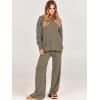 imageANRABESS Women 2 Piece Outfits Oversized Chunky Knit Sweater Top Wide Leg Pants 2024 Fall Lounge Set Trendy Cozy ClothesDeep Apricot