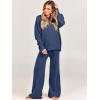 imageANRABESS Women 2 Piece Outfits Oversized Chunky Knit Sweater Top Wide Leg Pants 2024 Fall Lounge Set Trendy Cozy ClothesDusty Blue
