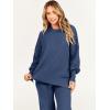 imageANRABESS Women 2 Piece Outfits Oversized Chunky Knit Sweater Top Wide Leg Pants 2024 Fall Lounge Set Trendy Cozy ClothesDusty Blue