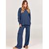 imageANRABESS Women 2 Piece Outfits Oversized Chunky Knit Sweater Top Wide Leg Pants 2024 Fall Lounge Set Trendy Cozy ClothesDusty Blue