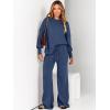 imageANRABESS Women 2 Piece Outfits Oversized Chunky Knit Sweater Top Wide Leg Pants 2024 Fall Lounge Set Trendy Cozy ClothesDusty Blue