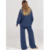 imageANRABESS Women 2 Piece Outfits Oversized Chunky Knit Sweater Top Wide Leg Pants 2024 Fall Lounge Set Trendy Cozy ClothesDusty Blue