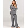 imageANRABESS Women 2 Piece Outfits Oversized Chunky Knit Sweater Top Wide Leg Pants 2024 Fall Lounge Set Trendy Cozy ClothesGray
