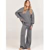 imageANRABESS Women 2 Piece Outfits Oversized Chunky Knit Sweater Top Wide Leg Pants 2024 Fall Lounge Set Trendy Cozy ClothesGray