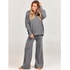 imageANRABESS Women 2 Piece Outfits Oversized Chunky Knit Sweater Top Wide Leg Pants 2024 Fall Lounge Set Trendy Cozy ClothesGray