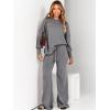 imageANRABESS Women 2 Piece Outfits Oversized Chunky Knit Sweater Top Wide Leg Pants 2024 Fall Lounge Set Trendy Cozy ClothesGray