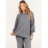 imageANRABESS Women 2 Piece Outfits Oversized Chunky Knit Sweater Top Wide Leg Pants 2024 Fall Lounge Set Trendy Cozy ClothesGray