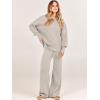 imageANRABESS Women 2 Piece Outfits Oversized Chunky Knit Sweater Top Wide Leg Pants 2024 Fall Lounge Set Trendy Cozy ClothesLight Grey