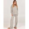 imageANRABESS Women 2 Piece Outfits Oversized Chunky Knit Sweater Top Wide Leg Pants 2024 Fall Lounge Set Trendy Cozy ClothesLight Grey