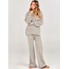 imageANRABESS Women 2 Piece Outfits Oversized Chunky Knit Sweater Top Wide Leg Pants 2024 Fall Lounge Set Trendy Cozy ClothesLight Grey