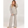 imageANRABESS Women 2 Piece Outfits Oversized Chunky Knit Sweater Top Wide Leg Pants 2024 Fall Lounge Set Trendy Cozy ClothesLight Grey