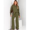 imageANRABESS Women 2 Piece Outfits Oversized Chunky Knit Sweater Top Wide Leg Pants 2024 Fall Lounge Set Trendy Cozy ClothesOlive