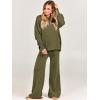 imageANRABESS Women 2 Piece Outfits Oversized Chunky Knit Sweater Top Wide Leg Pants 2024 Fall Lounge Set Trendy Cozy ClothesOlive