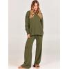 imageANRABESS Women 2 Piece Outfits Oversized Chunky Knit Sweater Top Wide Leg Pants 2024 Fall Lounge Set Trendy Cozy ClothesOlive