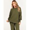 imageANRABESS Women 2 Piece Outfits Oversized Chunky Knit Sweater Top Wide Leg Pants 2024 Fall Lounge Set Trendy Cozy ClothesOlive