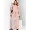 imageANRABESS Women 2 Piece Outfits Oversized Chunky Knit Sweater Top Wide Leg Pants 2024 Fall Lounge Set Trendy Cozy ClothesPink