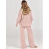imageANRABESS Women 2 Piece Outfits Oversized Chunky Knit Sweater Top Wide Leg Pants 2024 Fall Lounge Set Trendy Cozy ClothesPink