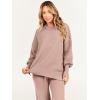 imageANRABESS Women 2 Piece Outfits Oversized Chunky Knit Sweater Top Wide Leg Pants 2024 Fall Lounge Set Trendy Cozy ClothesPink Apricot