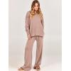imageANRABESS Women 2 Piece Outfits Oversized Chunky Knit Sweater Top Wide Leg Pants 2024 Fall Lounge Set Trendy Cozy ClothesPink Apricot