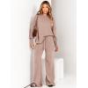 imageANRABESS Women 2 Piece Outfits Oversized Chunky Knit Sweater Top Wide Leg Pants 2024 Fall Lounge Set Trendy Cozy ClothesPink Apricot
