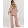 imageANRABESS Women 2 Piece Outfits Oversized Chunky Knit Sweater Top Wide Leg Pants 2024 Fall Lounge Set Trendy Cozy ClothesPink Apricot