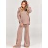 imageANRABESS Women 2 Piece Outfits Oversized Chunky Knit Sweater Top Wide Leg Pants 2024 Fall Lounge Set Trendy Cozy ClothesPink Apricot
