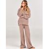 imageANRABESS Women 2 Piece Outfits Oversized Chunky Knit Sweater Top Wide Leg Pants 2024 Fall Lounge Set Trendy Cozy ClothesPink Apricot