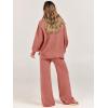 imageANRABESS Women 2 Piece Outfits Oversized Chunky Knit Sweater Top Wide Leg Pants 2024 Fall Lounge Set Trendy Cozy ClothesRust