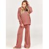 imageANRABESS Women 2 Piece Outfits Oversized Chunky Knit Sweater Top Wide Leg Pants 2024 Fall Lounge Set Trendy Cozy ClothesRust