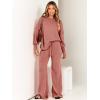 imageANRABESS Women 2 Piece Outfits Oversized Chunky Knit Sweater Top Wide Leg Pants 2024 Fall Lounge Set Trendy Cozy ClothesRust