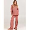 imageANRABESS Women 2 Piece Outfits Oversized Chunky Knit Sweater Top Wide Leg Pants 2024 Fall Lounge Set Trendy Cozy ClothesRust